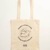 Natural cotton tote bag with an outline image of a flying pig, black AA logo, and the words 'Imagine a kinder world. Change begins with you.'