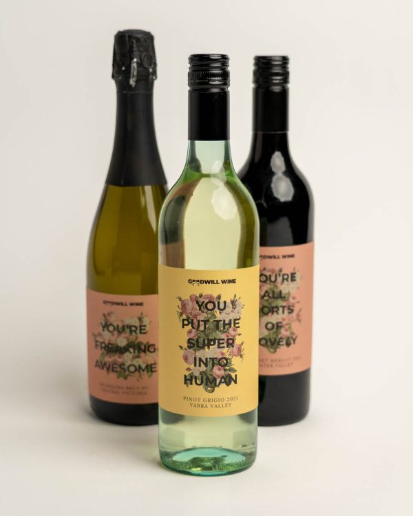 Three various bottles of wine